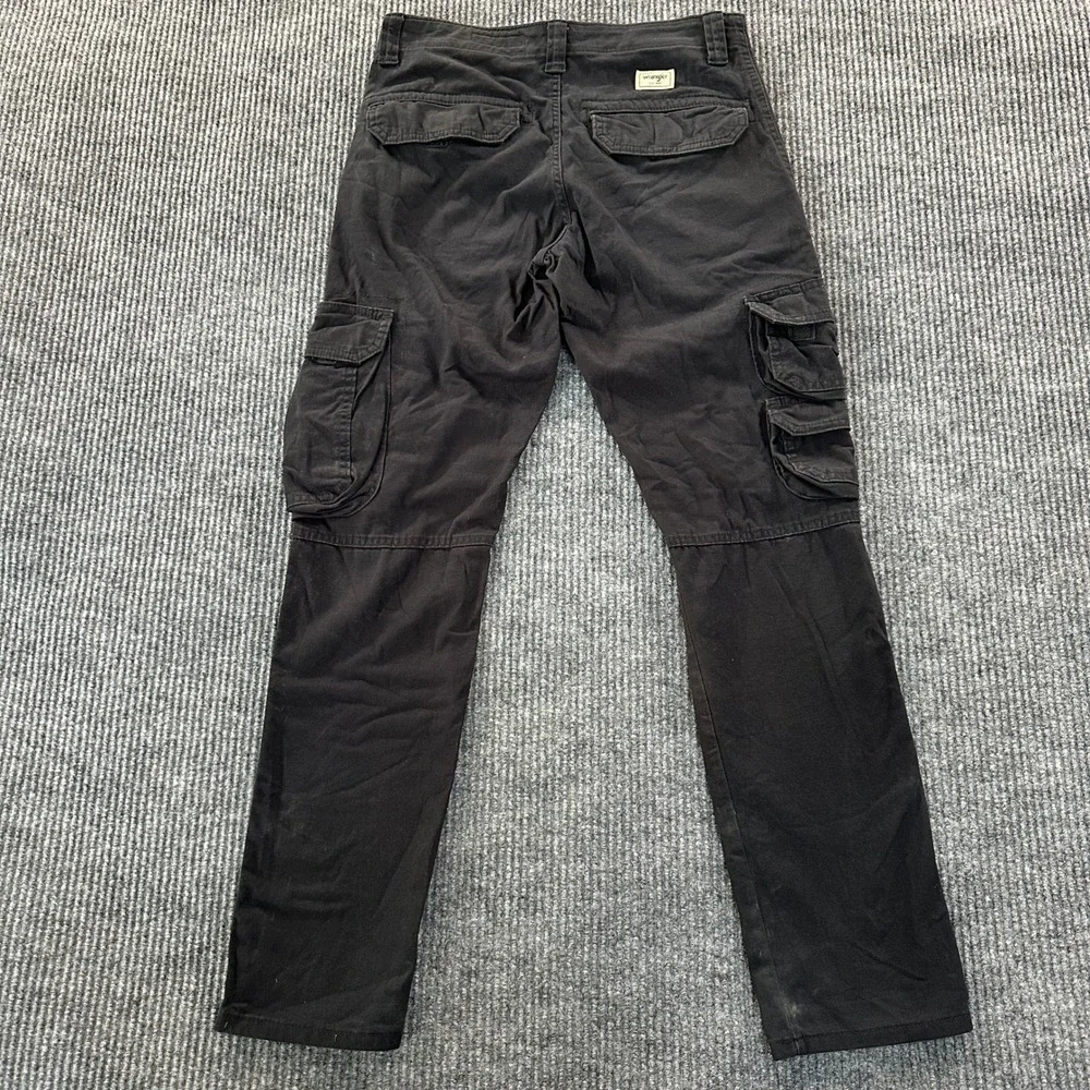 Wrangler Mens Regular Taper Cargo Pants 28x30 Black Stretch Utility